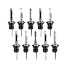 (As show, One size) Lot de 10 becs verseurs en acier inoxydable pour bouteilles de vin et spiritueux (Hfmqv)