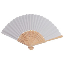 (As show, One size) Lot de 50 éventails en papier blanc pliables et élégants (21 cm) – Cadeaux de mariage et de fête
