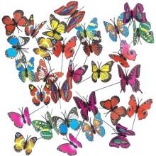 (As show, One size) 50 papillons décoratifs colorés pour jardin, plantes de cour Lh-1