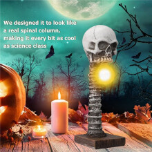 Tischlampe mit Totenkopf-Skelett Aus Kunstharz, Horror-3D-Statue, Schreibtischlampe für Halloween-Dekoration, Heimdekoration
