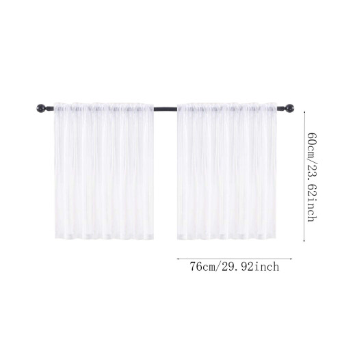 Sheer Curtains Set 2 Panels 76x60 cm 2