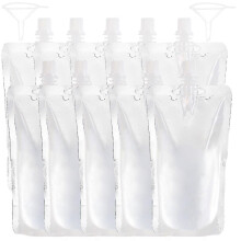 (As show, One size) Lot de 10 gourdes en plastique, discrètes et réutilisables, étanches, sans BPA, idéales pour les voyages,