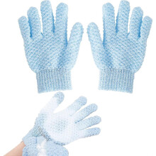 (As show, One size) Lot de 2 gants exfoliants, gants de bain exfoliants pour la douche, gants de douche exfoliants double