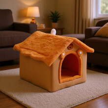 Foldable Soft Dog House with Cushion for Small to Large