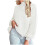 Women's Cable Knit Turtleneck Sweater White L 1