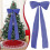 Purple Velvet Christmas Tree Topper Bow 6 Ft 1