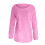 Women's fluffy fuzzy sweater solid color long sleeve round 3
