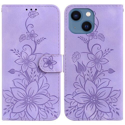 Purple PU Leather Flip Wallet Case for iPhone 14 6.1 inch