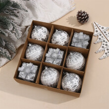 Christmas Ball Ornament Silver 8 cm 9 pcs