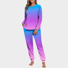 Women's Fleece Loungewear Set Raglan Sleeves Long Sleeve