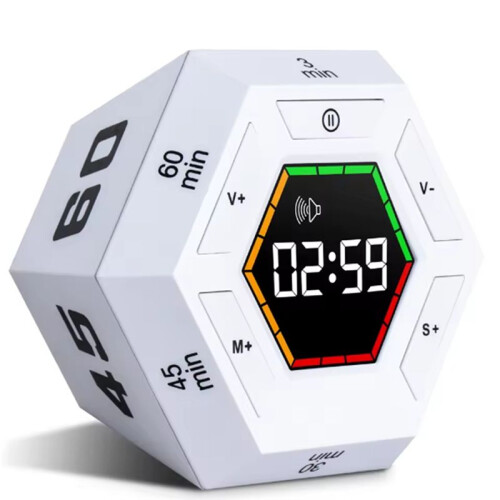 Magnetic  Productivity Kitchen Timer Digital Study Pomodoro Cooking Timer Hexagon Visual Flip Timer 1