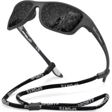 (As show, Red Mirror) Occhiali da sole sportivi polarizzati da uomo per guida, ciclismo, pesca, protezione UV al 100%.