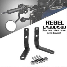 (As show, One size) Specchietti retrovisori laterali da manubrio per moto, colore nero, con staffa per faretto, accessori