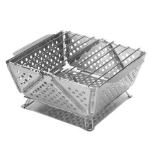 Portable Folding BBQ Grill Camping Split Stainless Steel Fire Pit Tent Stove Outdoor Picnic Accessories