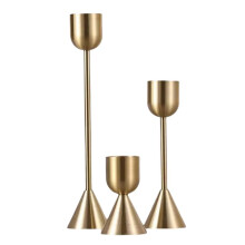 3Pcs/Set Chinese Style Metal Candle Holders Simple Golden Wedding Decoration Bar Living Room Decor Home
