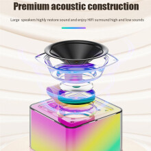 Wireless Microphone Speaker Outdoor Portable Color Ambient Light Home Karaoke Music Center Sound System A