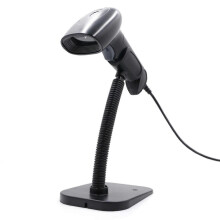 (As show, One size) Scanner di codici a barre USB 1D 2D QR, lettore di codici a barre cablato portatile con supporto