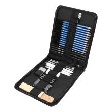 (As show, 35pcs Art Set) Set professionale da disegno e schizzo da 32 pezzi che include matita da schizzo, carboncino, grafite