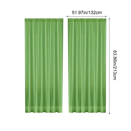 Voile Sheer Curtains Translucent 52x84 Double Rod Pocket 1