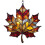Stained Glass Acrylic Maple Leaf Ornament Gold 1pc 3