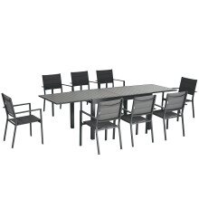 Conjunto de Jardín Gris 270 x 90 x 75 cm