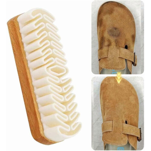Rubber Shoe Brush with Suede Eraser Head, 2-in-1
