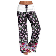 Women's Cotton Yoga Pants High Waist Printed Loose Leggings
