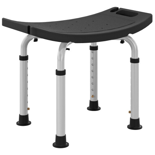 Homcom Taburete de Ducha Negro 50 x 36 x 56.5 cm