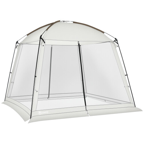 Outsunny Carpa con Mosquitera Blanco 300 x 300 x 240 cm