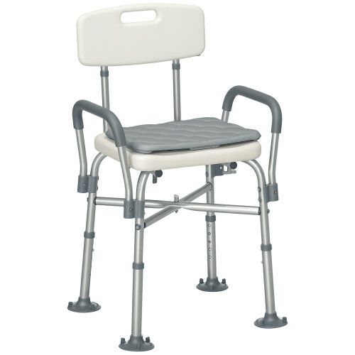 Homcom Silla de Ducha Gris 53.5 x 52 x 90 cm