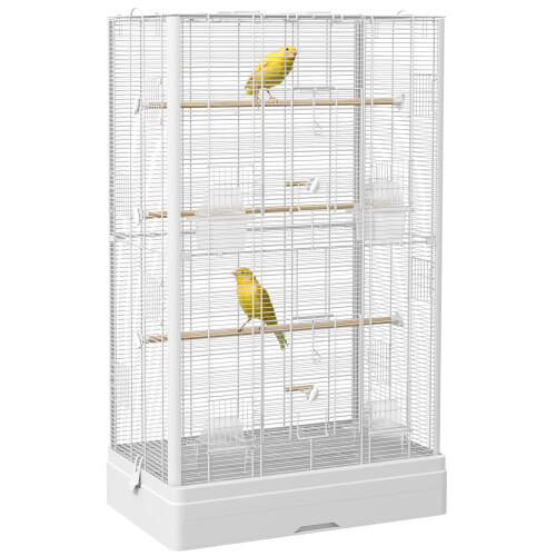 PawHut Jaula para Pájaro Blanco 61 x 36.5 x 98 cm