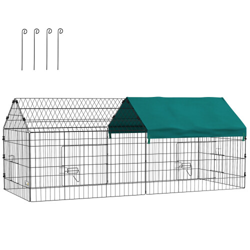 PawHut Jaula Animales Pequeño Verde 185 x 75 x 75 cm