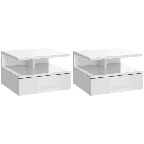 Homcom Mesitas de Noche Blanco 35 x 32 x 22.5 cm