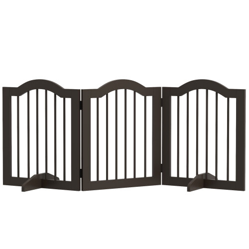 PawHut Barrera de Seguridad Marrón 154.5 x 29.5 x 61 cm