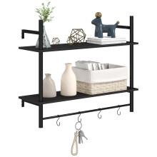 Estante de Pared Negro 80 x 24 x 65 cm