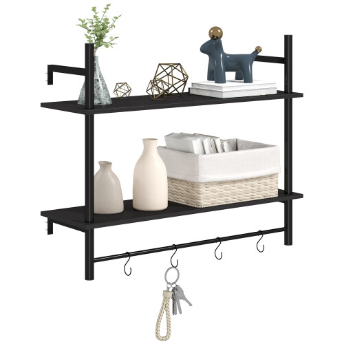 Homcom Estante de Pared Negro 80 x 24 x 65 cm
