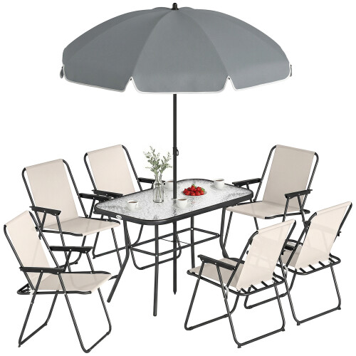 Outsunny Conjunto de Jardín Beige 119 x 68 x 70 cm