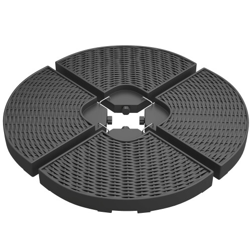 Outsunny Base para Sombrilla Negro 100 x 100 x 8 cm