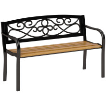 Banco de Jardín Negro 127 x 56 x 80 cm