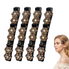Rhinestone Braided Hair Clips for Women and Girls 4 pcs