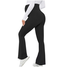Women's Maternity Bootcut Yoga Pants with Pockets Black