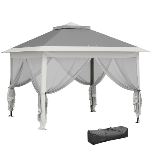 Outsunny Carpa Plegable Gris 330 x 330 x 288 cm