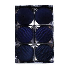 Velvet Christmas Balls Blue 3.15 Inch 6 PCS