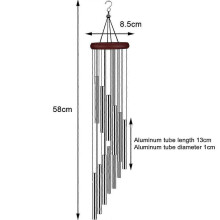 (As show, One size) Carillon éolien en métal avec 12 tubes en alliage d'aluminium, carillon suspendu de condoléances pour