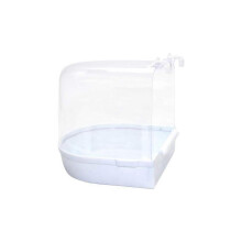 (As show, One size) Bain d'oiseaux en cage multiple avec couvercle pour petits oiseaux (canaris, perruches, perroquets)