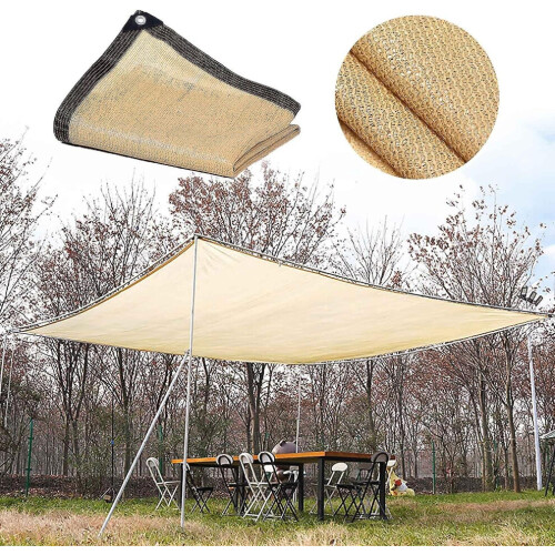 (As show, One size) Toldo rectangular beige, resistente a los rayos UV, transpirable, con un 90% de protección solar para