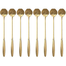 (As show, One size) Ensemble de 8 cuillères à dessert fleuries, cuillère à café, cuillère à sucre, cuillère à glace, cuillère