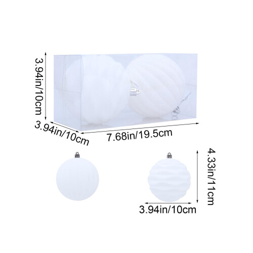 Christmas Balls Flocked 10 cm White 2 pcs 1