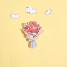 3D Flower Bouquet Fridge Magnets Set of 6