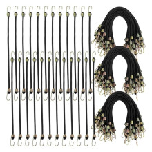 50 Pcs Bungee Cords with Hooks Small Bungee Cords 10 Inch Black Short Elastic Bungee Strap for Luggage Bikes
